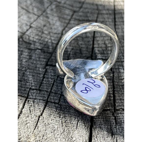 STERLING SILVER NATIVE SW COTTON CANDY TURQUOISE CLUSTER RING .925 Adjusts 7-9 - Picture 9 of 12